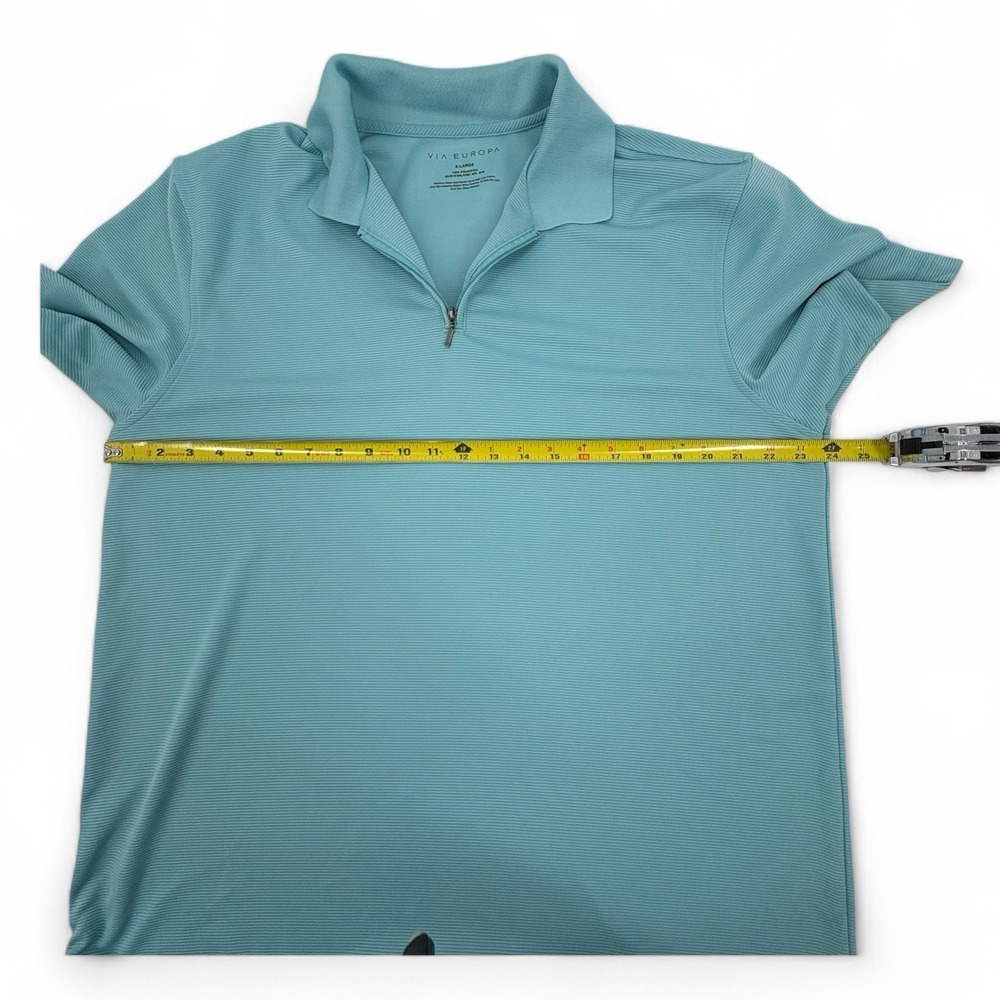 Via Europa Ribbed 1/4 Zip Golf Polo‎ XL - Picture 2 of 5